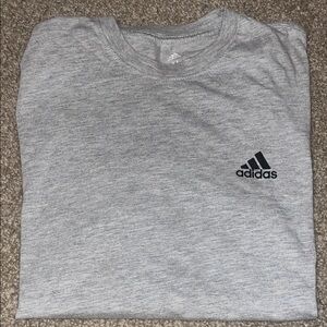Adidas Heather Gray Tee with Black Logo (see pic for flaws)